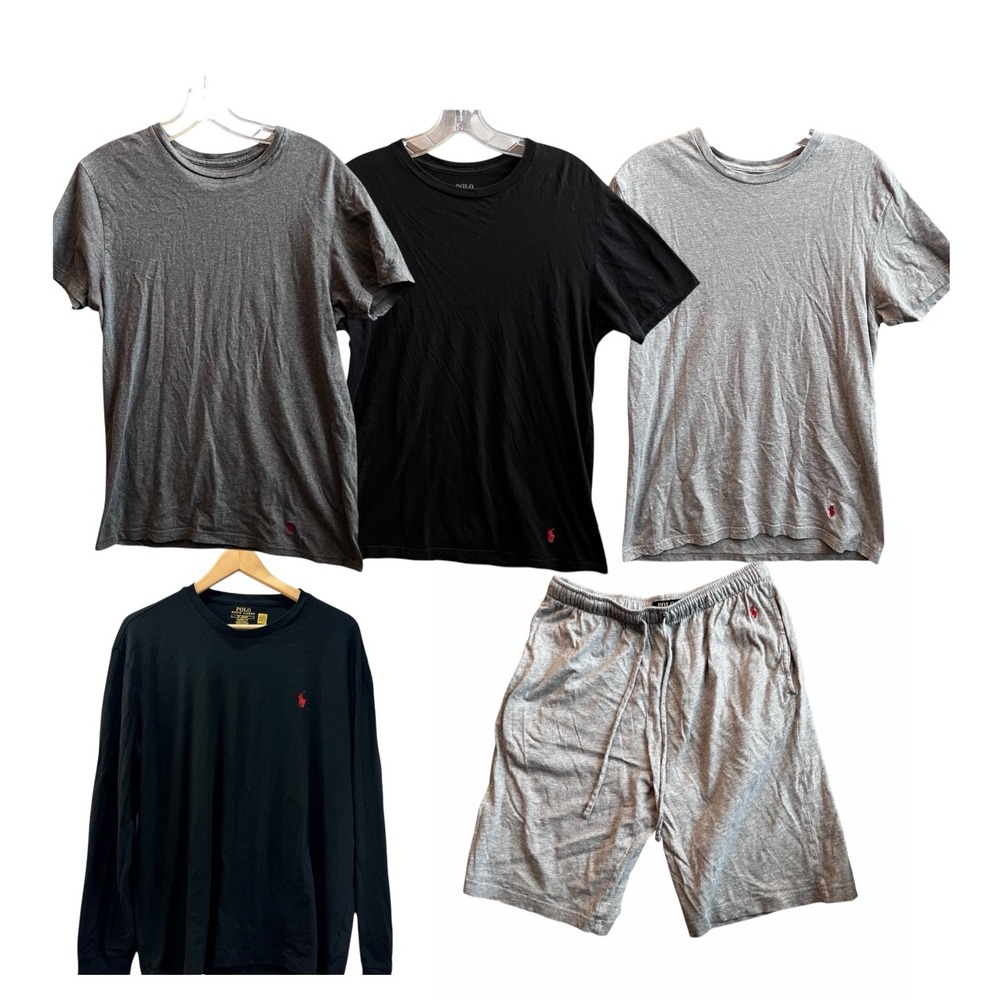 Polo Ralph Lauren Clothing LOT/5 Mens M Casual Lounge Wear T-Shirts Shorts Logo